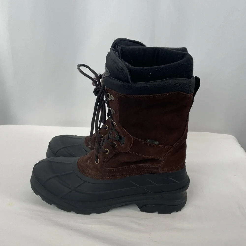 Kamik Suede Nation Wide Snow Boot in‎ Dark Brown Size 12